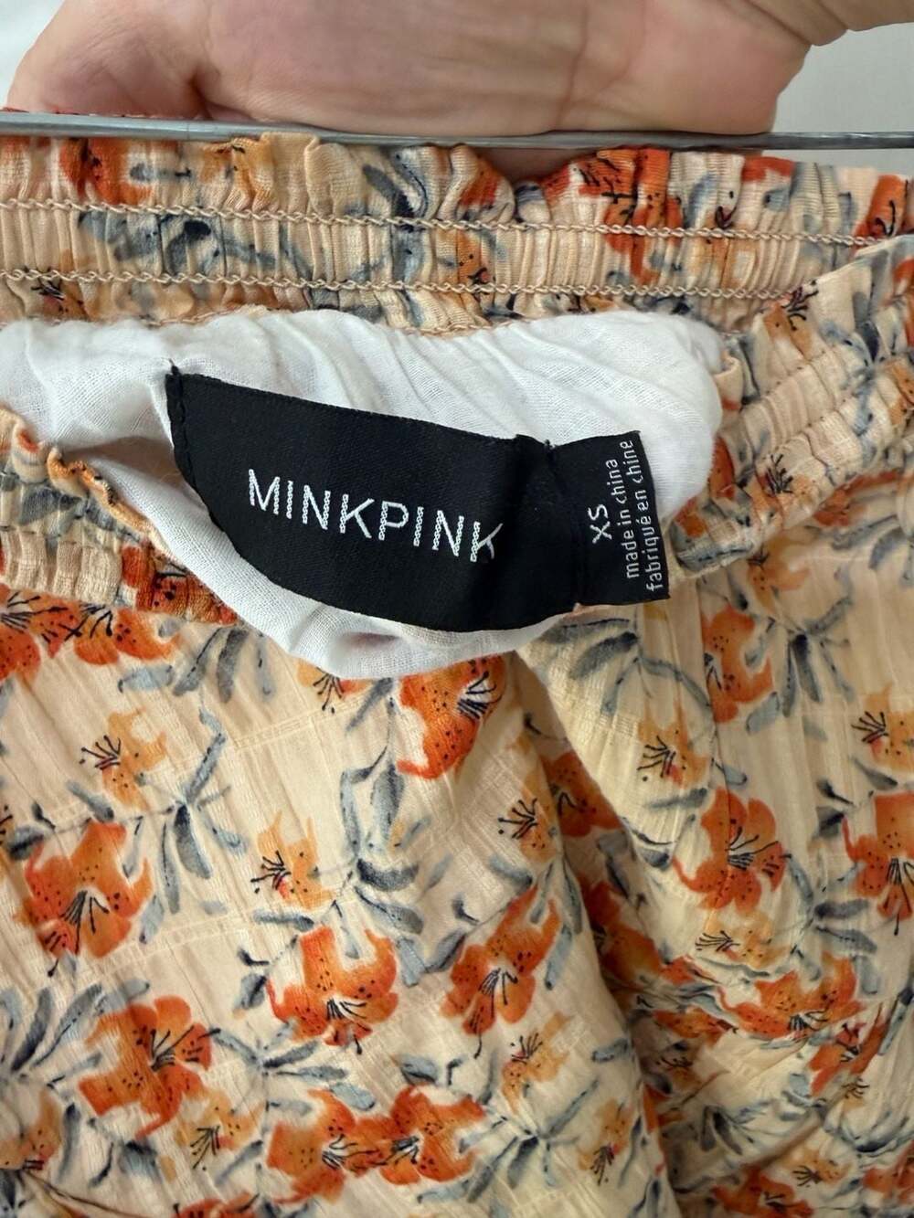 MINKPINK Orange Floral Smocked Crop Top and skirt two-piece set - Picture 13 of 15